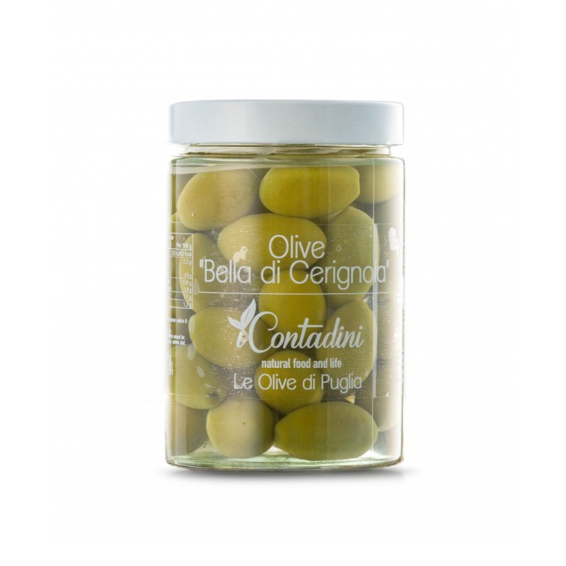 Green Bella di Cerignola Olives - Large Jar/Frutto D'Italia/Olives